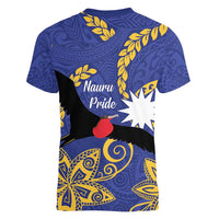 Nauru Angam Day Women V-Neck T-Shirt Naoero Frigate Bird Polynesian Pattern LT14 - Polynesian Pride