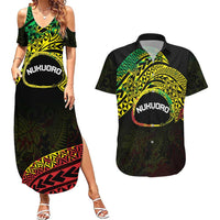 Personalised Nukuoro Atoll Couples Matching Summer Maxi Dress and Hawaiian Shirt Polynesian Tattoo Curves Reggae Version LT14 Reggae - Polynesian Pride