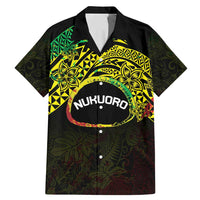Personalised Nukuoro Atoll Family Matching Mermaid Dress and Hawaiian Shirt Polynesian Tattoo Curves Reggae Version LT14 Dad's Shirt - Short Sleeve Reggae - Polynesian Pride