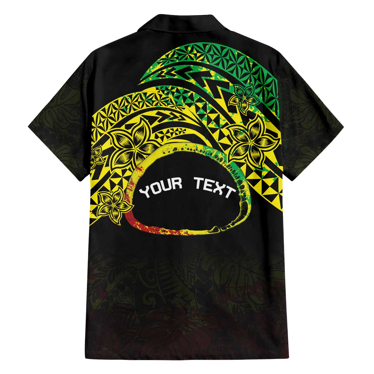 Personalised Nukuoro Atoll Family Matching Off Shoulder Short Dress and Hawaiian Shirt Polynesian Tattoo Curves Reggae Version LT14 - Polynesian Pride
