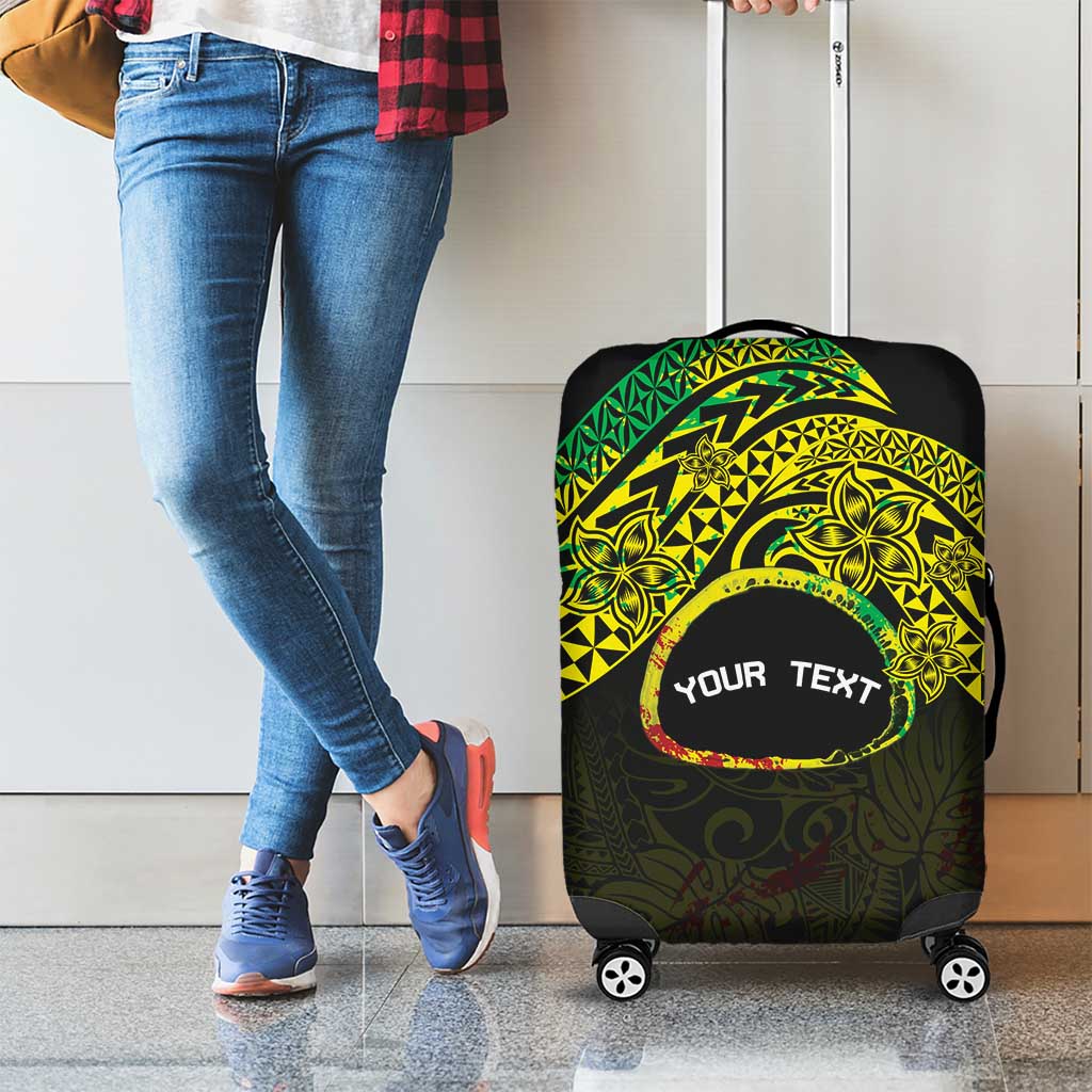 Personalised Nukuoro Atoll Luggage Cover Polynesian Tattoo Curves Reggae Version LT14 - Polynesian Pride