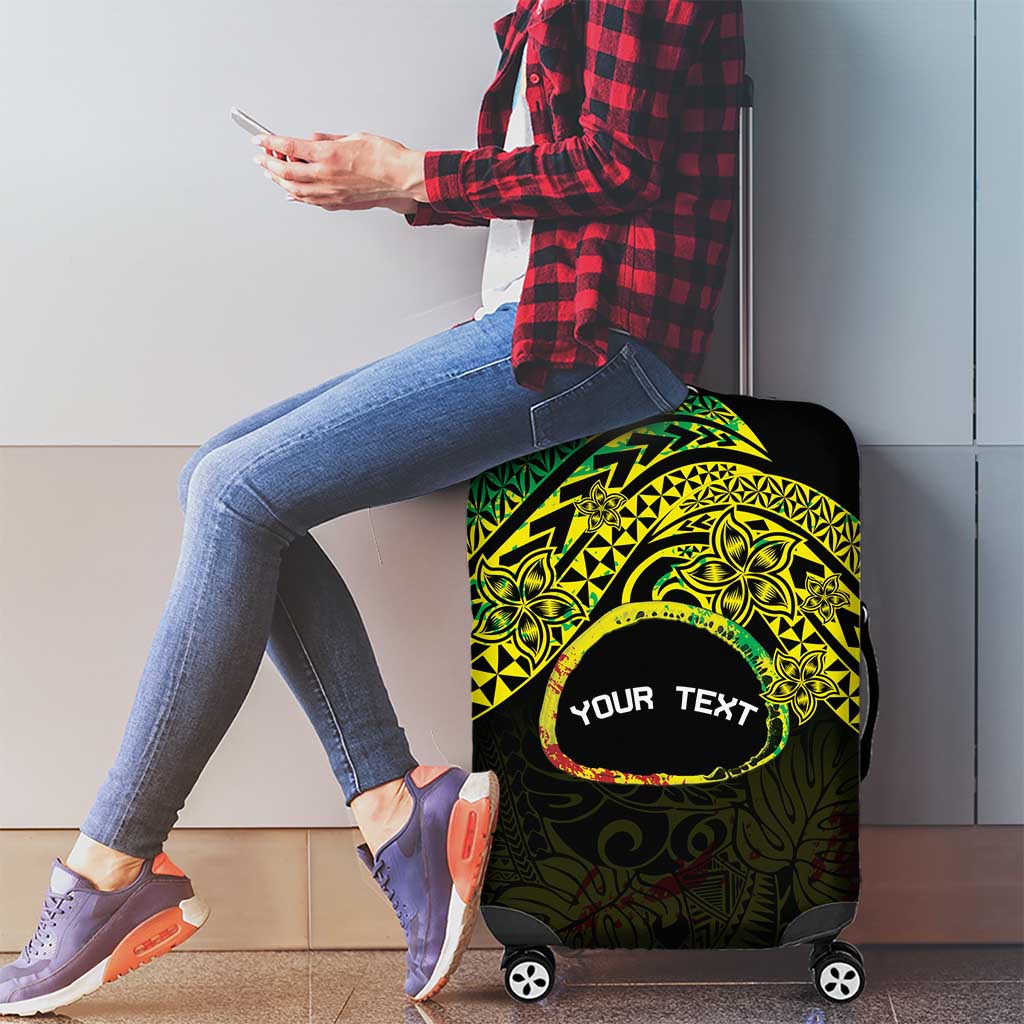 Personalised Nukuoro Atoll Luggage Cover Polynesian Tattoo Curves Reggae Version LT14 - Polynesian Pride