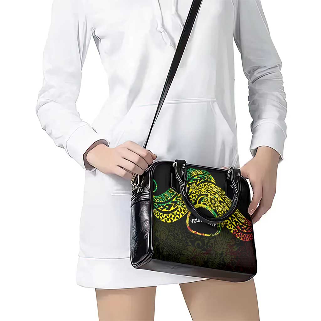 Personalised Nukuoro Atoll Shoulder Handbag Polynesian Tattoo Curves Reggae Version