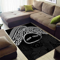 Personalised Pohnpei Nukuoro Micronesia Area Rug Polynesian Tattoo Curves Black Version LT14 - Polynesian Pride