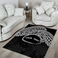 Personalised Pohnpei Nukuoro Micronesia Area Rug Polynesian Tattoo Curves Black Version LT14 - Polynesian Pride