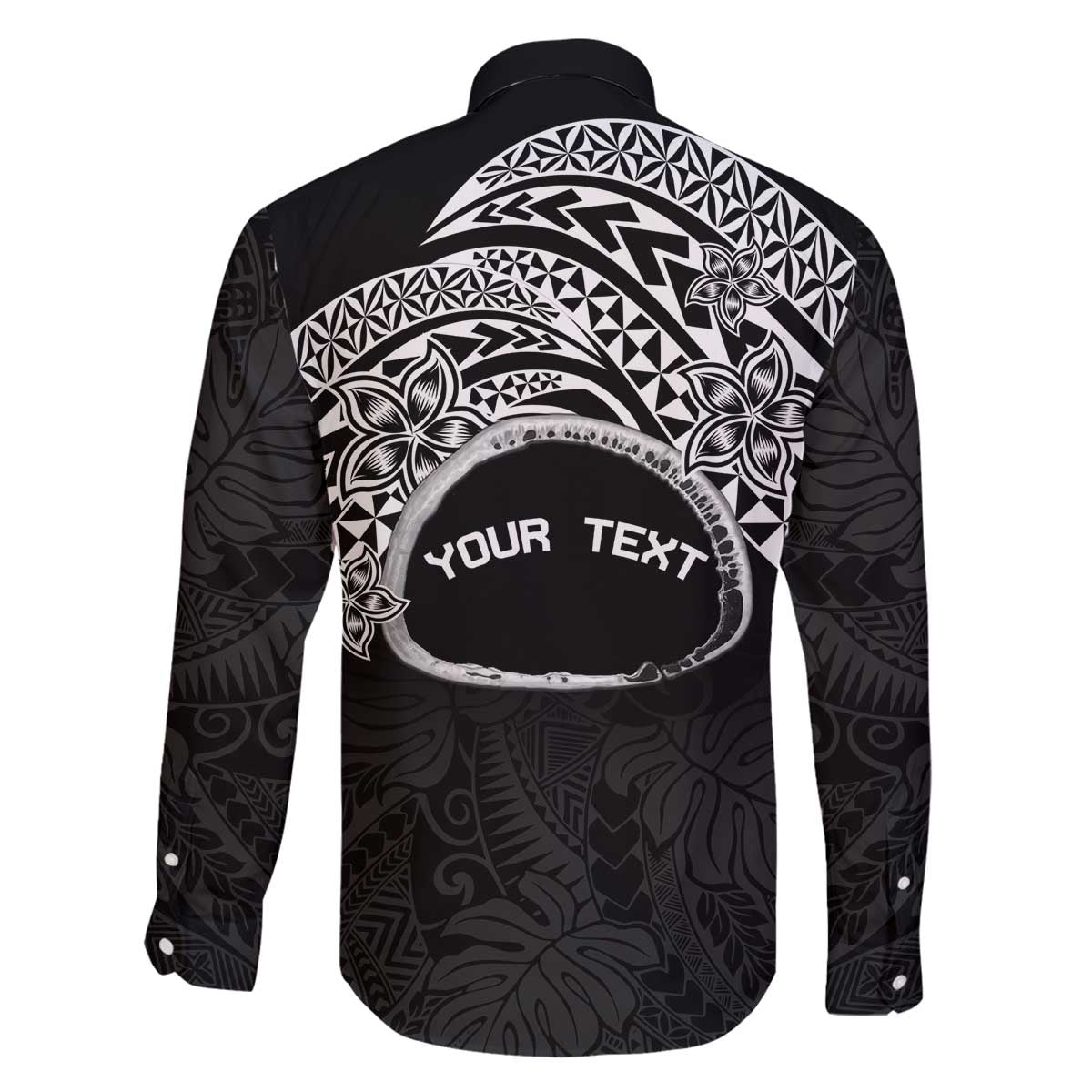 Personalised Pohnpei Nukuoro Micronesia Family Matching Puletasi and Hawaiian Shirt Polynesian Tattoo Curves Black Version LT14 - Polynesian Pride