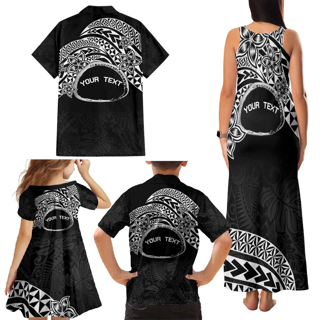 Personalised Pohnpei Nukuoro Micronesia Family Matching Tank Maxi Dress and Hawaiian Shirt Polynesian Tattoo Curves Black Version LT14 - Polynesian Pride