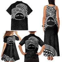 Personalised Pohnpei Nukuoro Micronesia Family Matching Tank Maxi Dress and Hawaiian Shirt Polynesian Tattoo Curves Black Version LT14 - Polynesian Pride