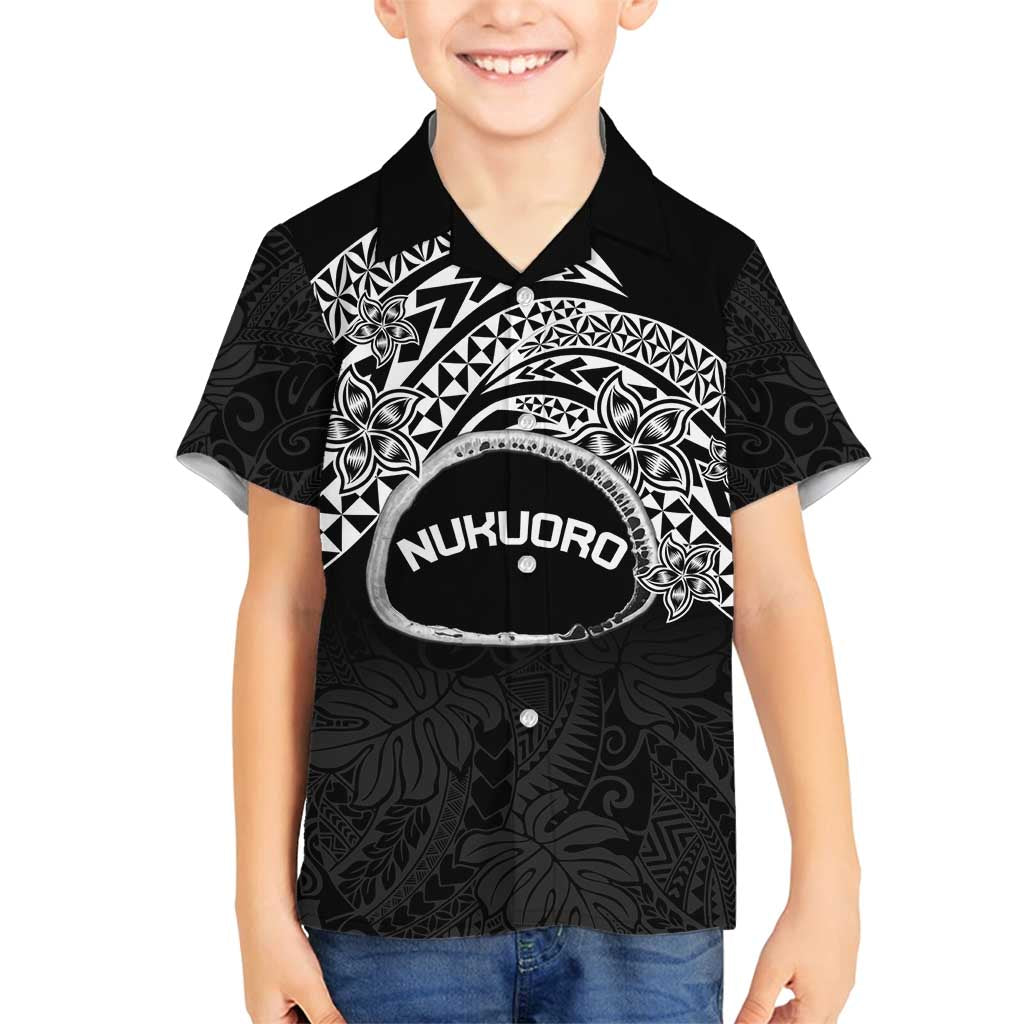 Personalised Pohnpei Nukuoro Micronesia Family Matching Tank Maxi Dress and Hawaiian Shirt Polynesian Tattoo Curves Black Version LT14 Son's Shirt Black - Polynesian Pride