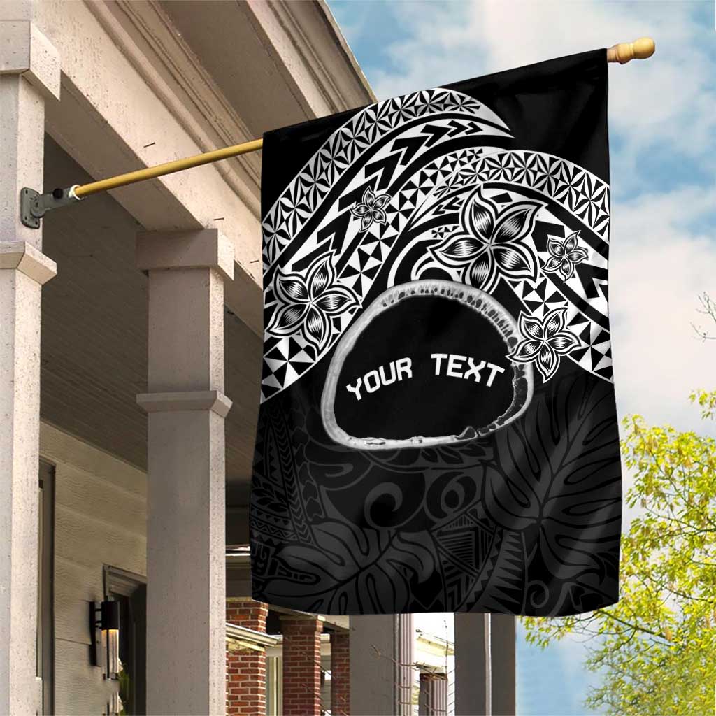 Personalised Pohnpei Nukuoro Micronesia Garden Flag Polynesian Tattoo Curves Black Version LT14 House Flag Black - Polynesian Pride