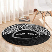 Personalised Pohnpei Nukuoro Micronesia Round Carpet Polynesian Tattoo Curves Black Version LT14 - Polynesian Pride