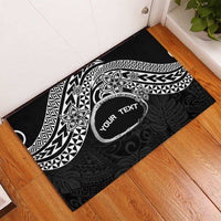 Personalised Pohnpei Nukuoro Micronesia Rubber Doormat Polynesian Tattoo Curves Black Version LT14 - Polynesian Pride