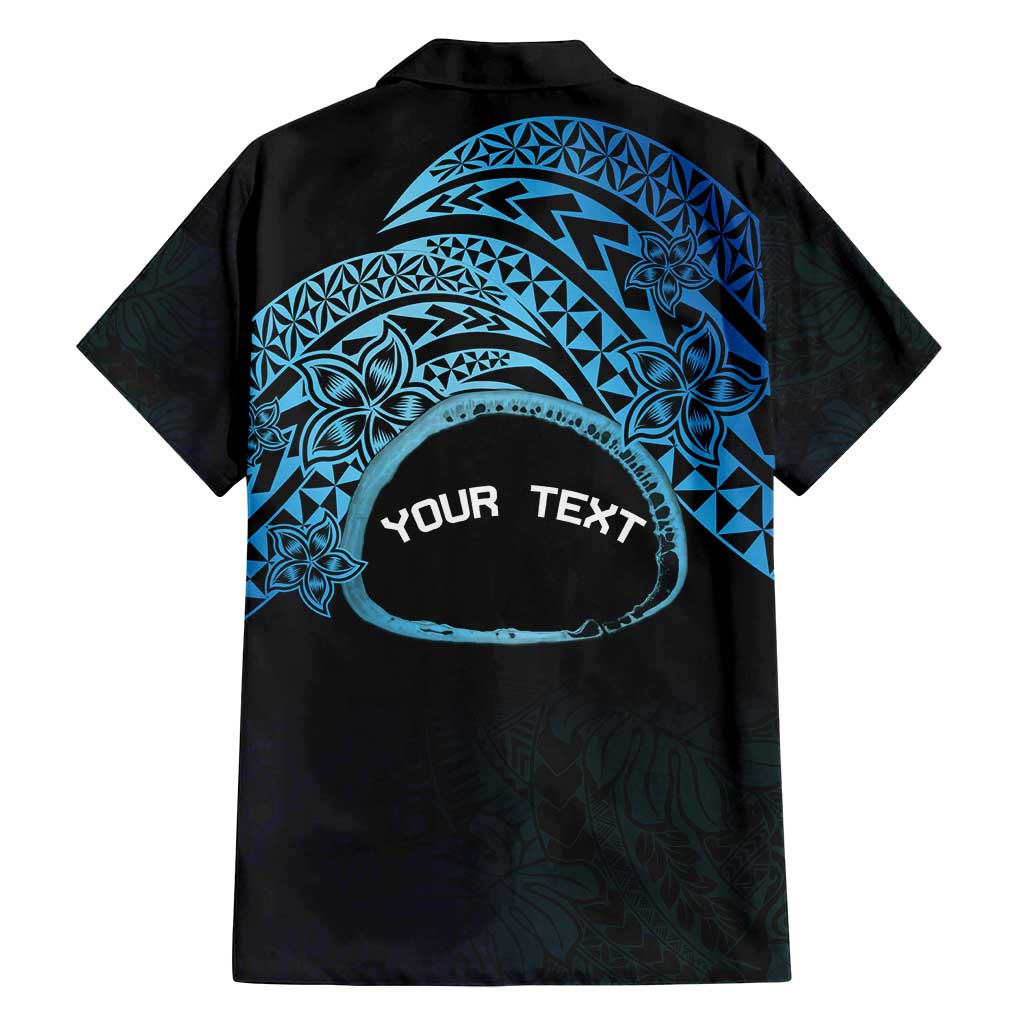 Personalised Pohnpei Nukuoro Micronesia Family Matching Tank Maxi Dress and Hawaiian Shirt Polynesian Tattoo Curves Blue Version LT14 - Polynesian Pride