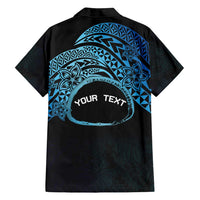 Personalised Pohnpei Nukuoro Micronesia Family Matching Tank Maxi Dress and Hawaiian Shirt Polynesian Tattoo Curves Blue Version LT14 - Polynesian Pride