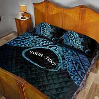 Personalised Pohnpei Nukuoro Micronesia Quilt Bed Set Polynesian Tattoo Curves Blue Version LT14 - Polynesian Pride