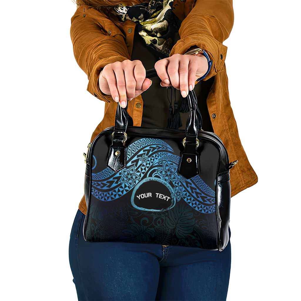 Personalised Pohnpei Nukuoro Micronesia Shoulder Handbag Polynesian Tattoo Curves Blue Version LT14 One Size Blue - Polynesian Pride