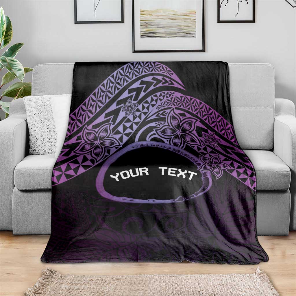 Personalised Pohnpei Nukuoro Micronesia Blanket Polynesian Tattoo Curves Purple Version LT14 - Polynesian Pride