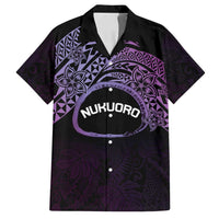 Personalised Pohnpei Nukuoro Micronesia Family Matching Long Sleeve Bodycon Dress and Hawaiian Shirt Polynesian Tattoo Curves Purple Version LT14 Dad's Shirt - Short Sleeve Purple - Polynesian Pride