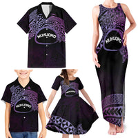 Personalised Pohnpei Nukuoro Micronesia Family Matching Tank Maxi Dress and Hawaiian Shirt Polynesian Tattoo Curves Purple Version LT14 - Polynesian Pride