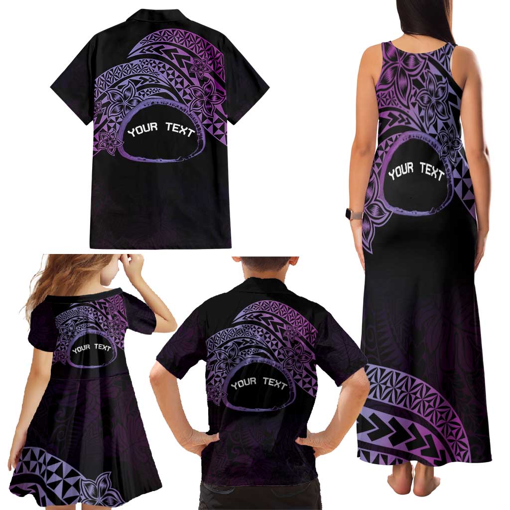 Personalised Pohnpei Nukuoro Micronesia Family Matching Tank Maxi Dress and Hawaiian Shirt Polynesian Tattoo Curves Purple Version LT14 - Polynesian Pride
