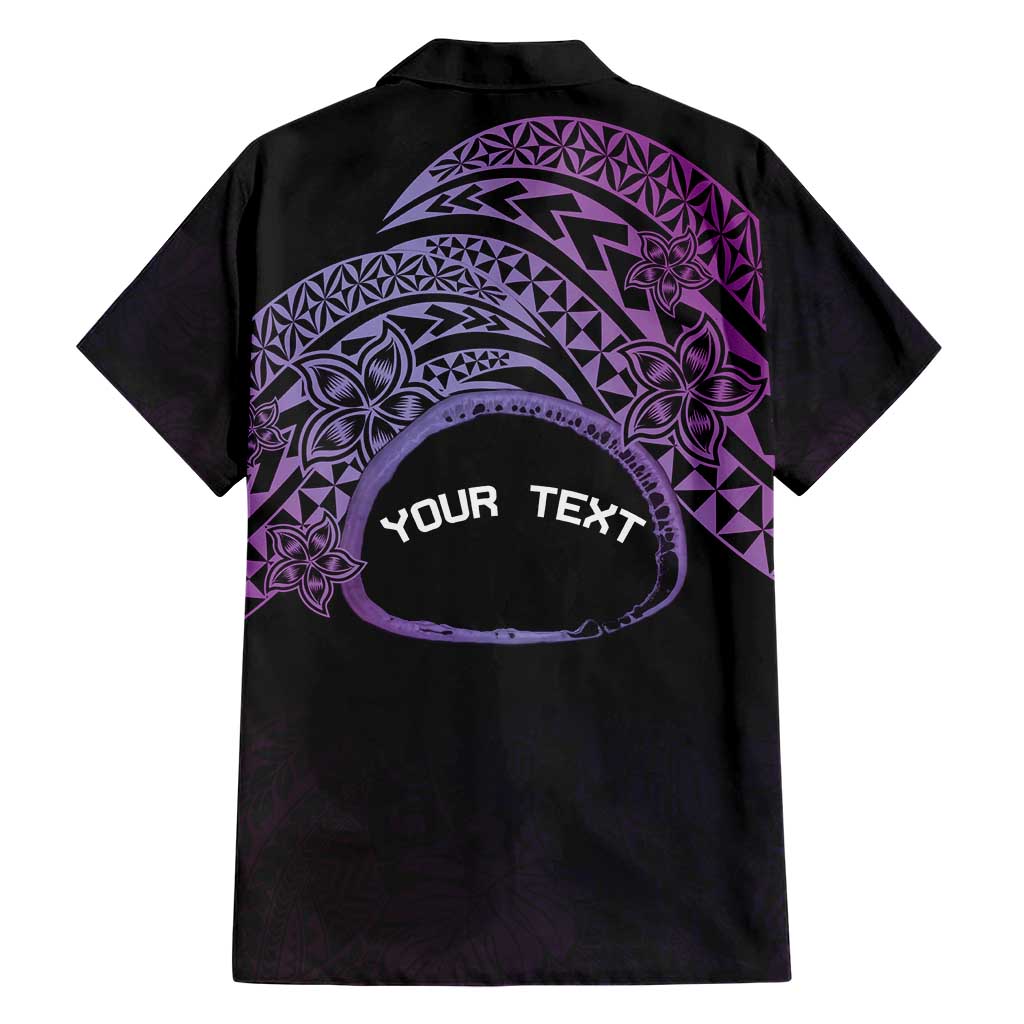 Personalised Pohnpei Nukuoro Micronesia Hawaiian Shirt Polynesian Tattoo Curves Purple Version