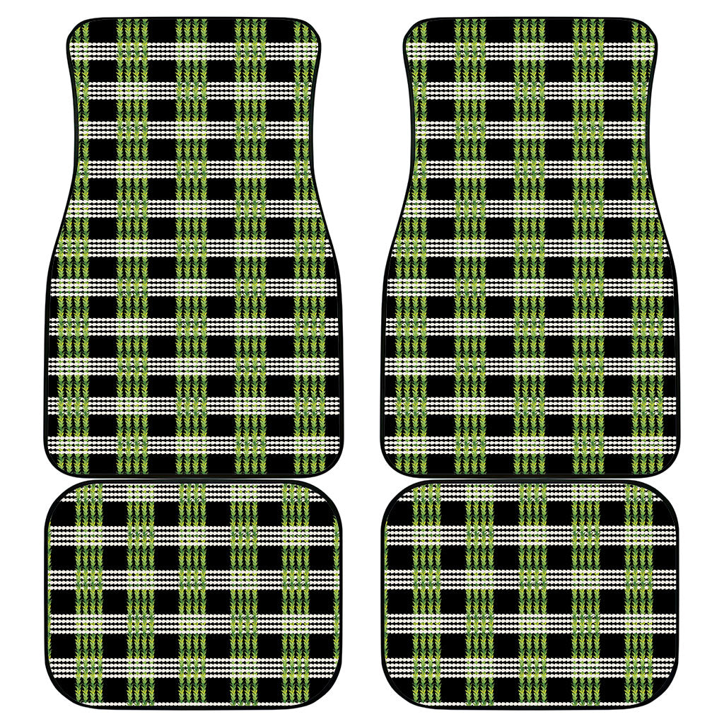 Aloha Hawaii Pakalana Pikake Lei Car Mats Palaka Inspired Hawaiian-plaid Black