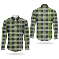 Aloha Hawaii Pakalana Pikake Lei Couples Matching Off Shoulder Short Dress and Long Sleeve Button Shirt Palaka Inspired Hawaiian-plaid Black LT14 - Polynesian Pride