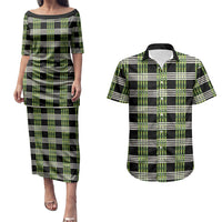 Aloha Hawaii Pakalana Pikake Lei Couples Matching Puletasi and Hawaiian Shirt Palaka Inspired Hawaiian-plaid Black LT14 Black - Polynesian Pride