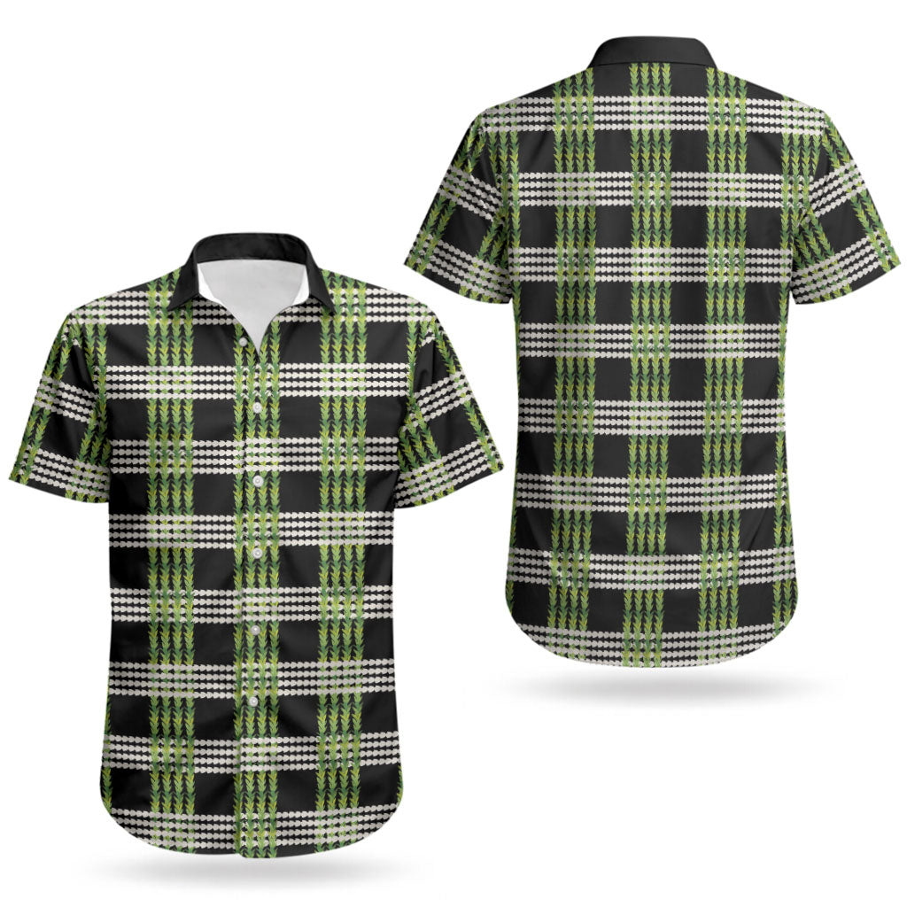 Aloha Hawaii Pakalana Pikake Lei Couples Matching Puletasi and Hawaiian Shirt Palaka Inspired Hawaiian-plaid Black LT14 - Polynesian Pride