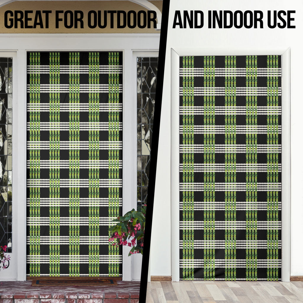 Aloha Hawaii Pakalana Pikake Lei Door Cover Palaka Inspired Hawaiian-plaid Black LT14 - Polynesian Pride