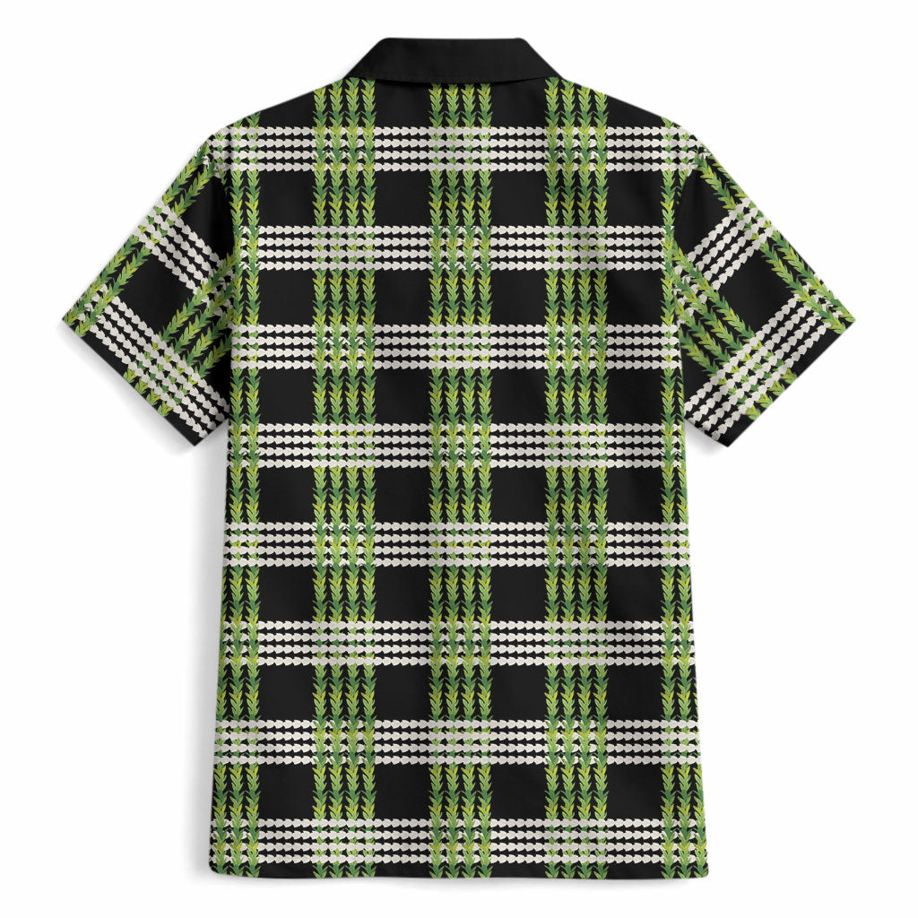 Aloha Hawaii Pakalana Pikake Lei Hawaiian Shirt Palaka Inspired Hawaiian-plaid Black LT14 - Polynesian Pride