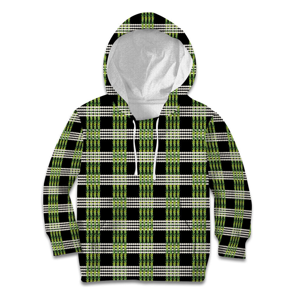 Aloha Hawaii Pakalana Pikake Lei Kid Hoodie Palaka Inspired Hawaiian-plaid Black