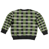 Aloha Hawaii Pakalana Pikake Lei Kid Ugly Christmas Sweater Palaka Inspired Hawaiian-plaid Black LT14 - Polynesian Pride