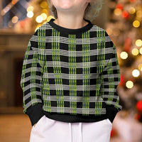 Aloha Hawaii Pakalana Pikake Lei Kid Ugly Christmas Sweater Palaka Inspired Hawaiian-plaid Black LT14 - Polynesian Pride