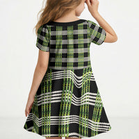 Aloha Hawaii Pakalana Pikake Lei Kid Short Sleeve Dress Palaka Inspired Hawaiian-plaid Black LT14 - Polynesian Pride