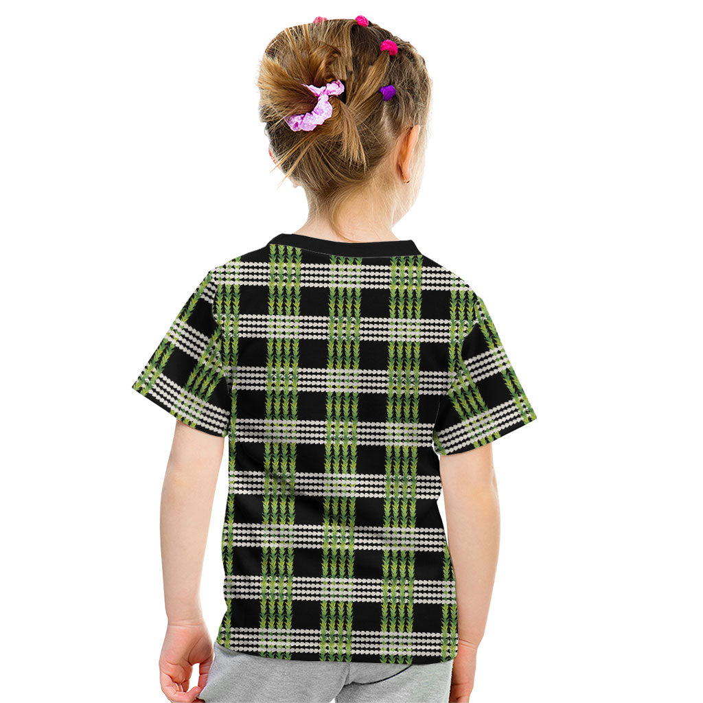 Aloha Hawaii Pakalana Pikake Lei Kid T Shirt Palaka Inspired Hawaiian-plaid Black LT14 - Polynesian Pride