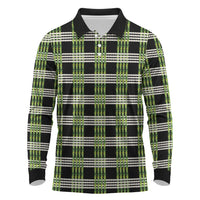 Aloha Hawaii Pakalana Pikake Lei Long Sleeve Polo Shirt Palaka Inspired Hawaiian-plaid Black LT14 Black - Polynesian Pride