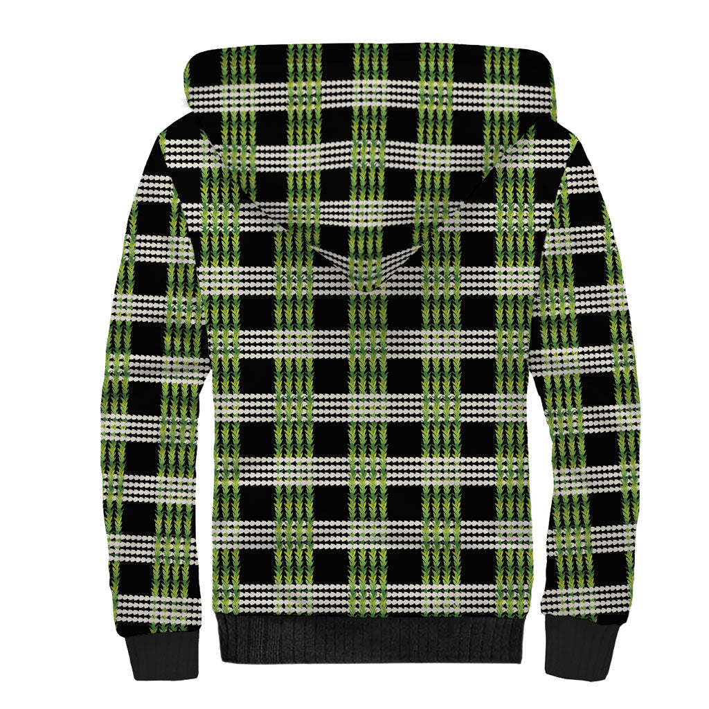 Aloha Hawaii Pakalana Pikake Lei Sherpa Hoodie Palaka Inspired Hawaiian-plaid Black LT14 - Polynesian Pride