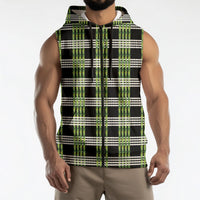 Aloha Hawaii Pakalana Pikake Lei Sleeveless Zip Hoodie Palaka Inspired Hawaiian-plaid Black LT14 - Polynesian Pride