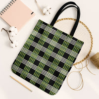 Aloha Hawaii Pakalana Pikake Lei Tote Bag Palaka Inspired Hawaiian-plaid Black LT14 Black Strap One Size Black - Polynesian Pride