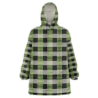 Aloha Hawaii Pakalana Pikake Lei Wearable Blanket Hoodie Palaka Inspired Hawaiian-plaid Black LT14 One Size Black - Polynesian Pride