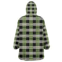 Aloha Hawaii Pakalana Pikake Lei Wearable Blanket Hoodie Palaka Inspired Hawaiian-plaid Black LT14 - Polynesian Pride