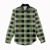 Aloha Hawaii Pakalana Pikake Lei Women Casual Shirt Palaka Inspired Hawaiian-plaid Black LT14 - Polynesian Pride