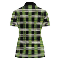 Aloha Hawaii Pakalana Pikake Lei Women Polo Shirt Palaka Inspired Hawaiian-plaid Black LT14 - Polynesian Pride