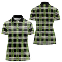 Aloha Hawaii Pakalana Pikake Lei Women Polo Shirt Palaka Inspired Hawaiian-plaid Black LT14 - Polynesian Pride