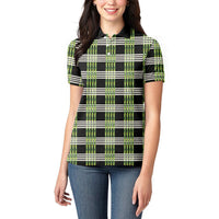 Aloha Hawaii Pakalana Pikake Lei Women Polo Shirt Palaka Inspired Hawaiian-plaid Black LT14 - Polynesian Pride