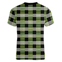 Aloha Hawaii Pakalana Pikake Lei Women V-Neck T-Shirt Palaka Inspired Hawaiian-plaid Black LT14 - Polynesian Pride