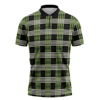 Aloha Hawaii Pakalana Pikake Lei Zipper Polo Shirt Palaka Inspired Hawaiian-plaid Black LT14 Black - Polynesian Pride