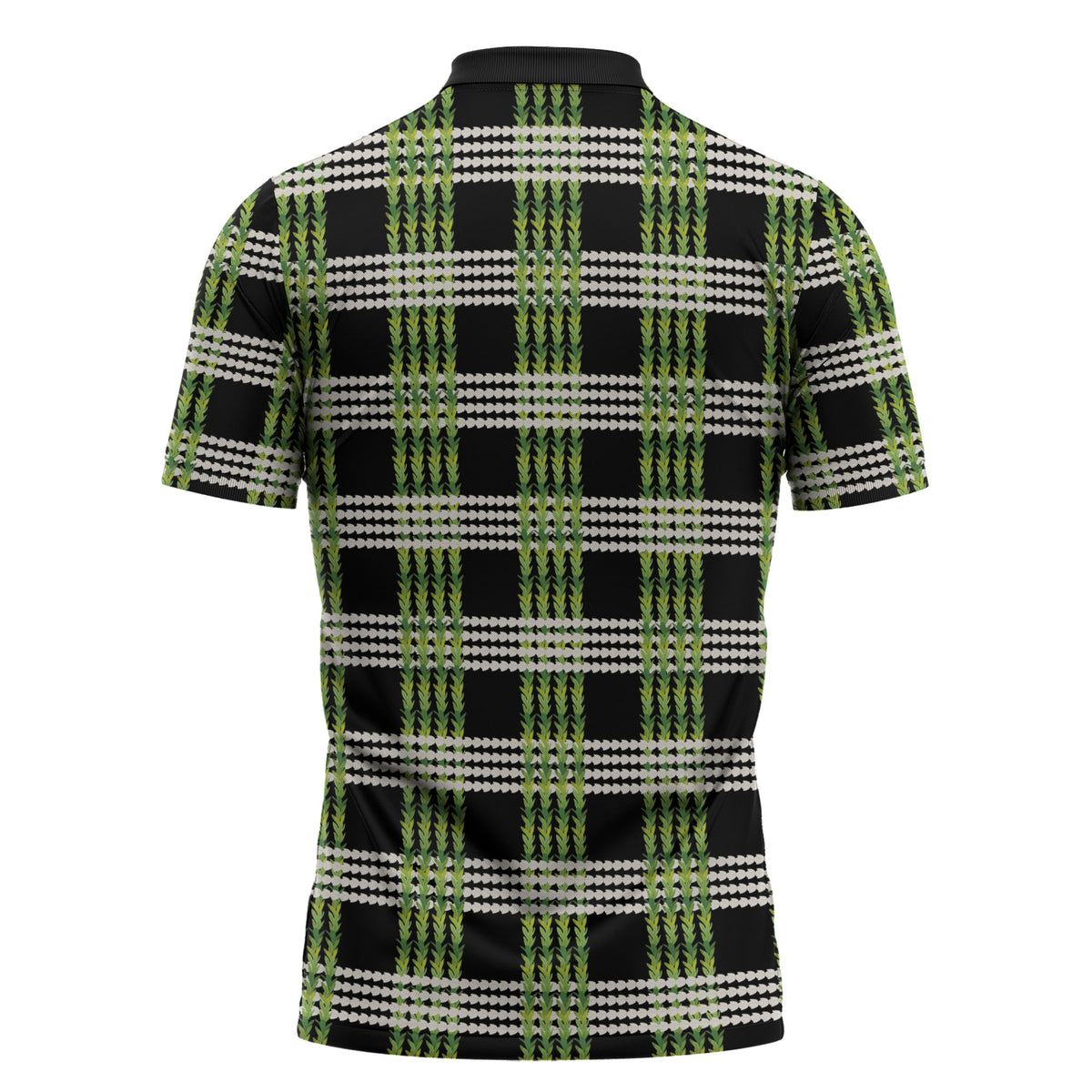 Aloha Hawaii Pakalana Pikake Lei Zipper Polo Shirt Palaka Inspired Hawaiian-plaid Black LT14 - Polynesian Pride
