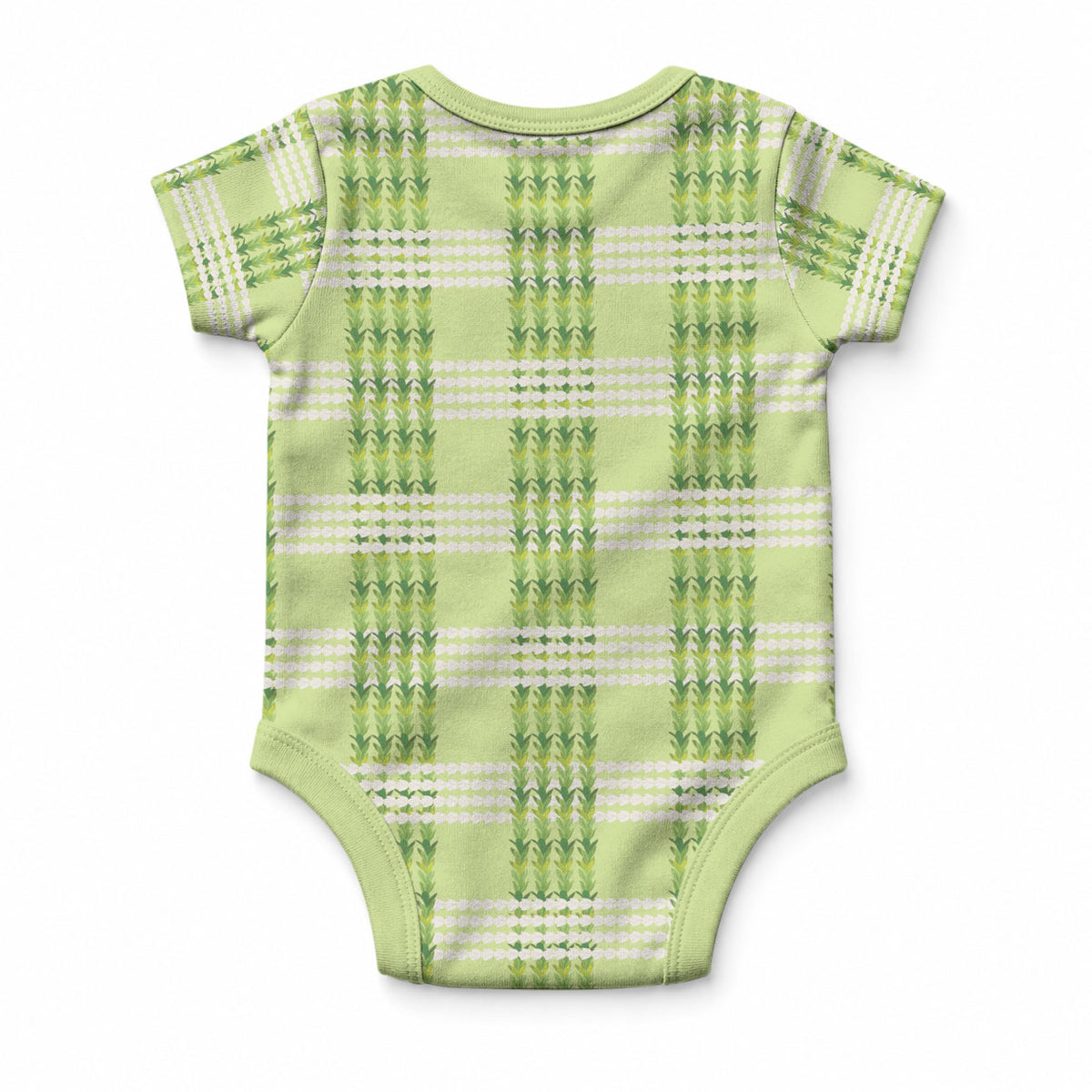 Aloha Hawaii Pakalana Pikake Lei Baby Onesie Palaka Inspired Hawaiian-plaid Pastel Green LT14 - Polynesian Pride